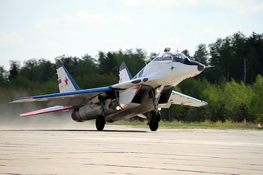 MIG-29 jet fighter flights in Russia